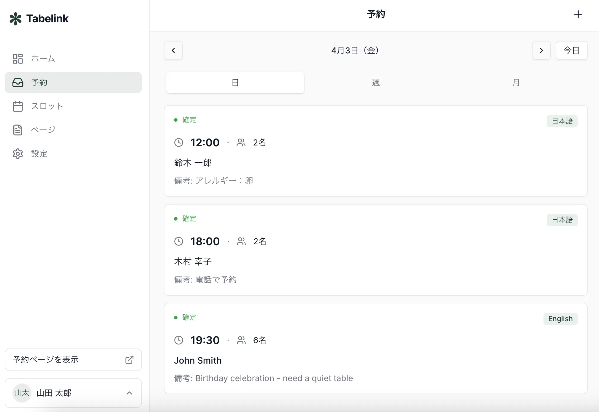 Tabelink platform dashboard